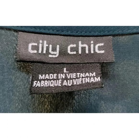 City Chic Zip Fling Flutter Sleeve Top Size Large - Picture 5 of 6